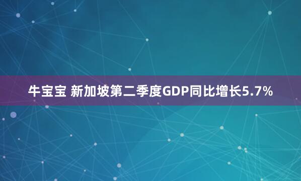 牛宝宝 新加坡第二季度GDP同比增长5.7%